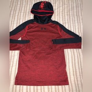 Under Armour . Cold Gear. Fleece Lined Hooded Cozy Shirt. Med